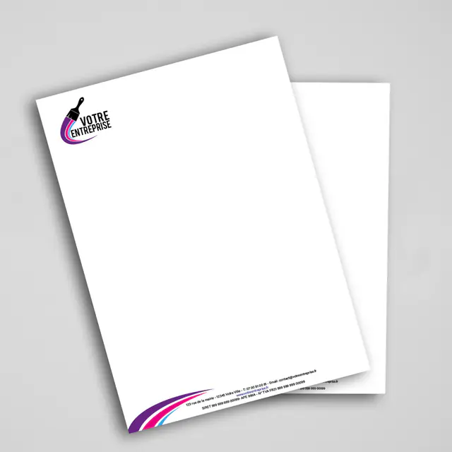Papier à en-tête : exemple de réalisation