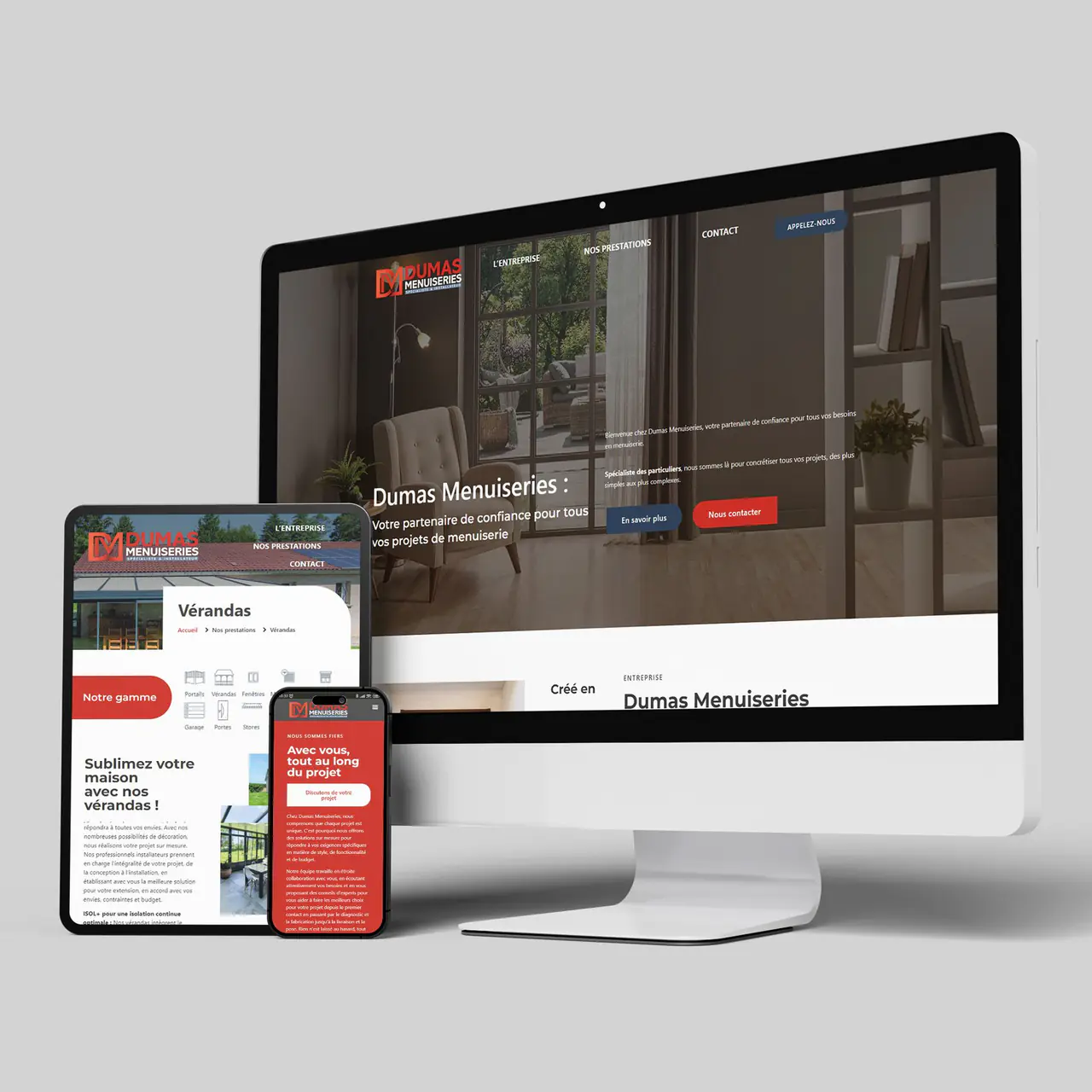 Dumas Menuiseries : site internet réalisé par l’agence Centaure