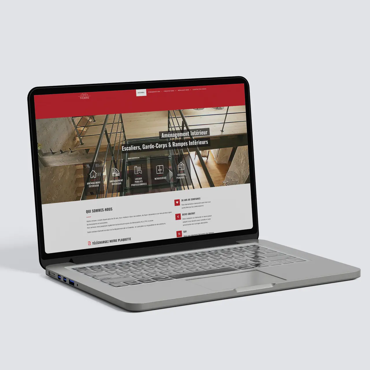 Ets Thomas : site internet réalisé par l’agence Centaure