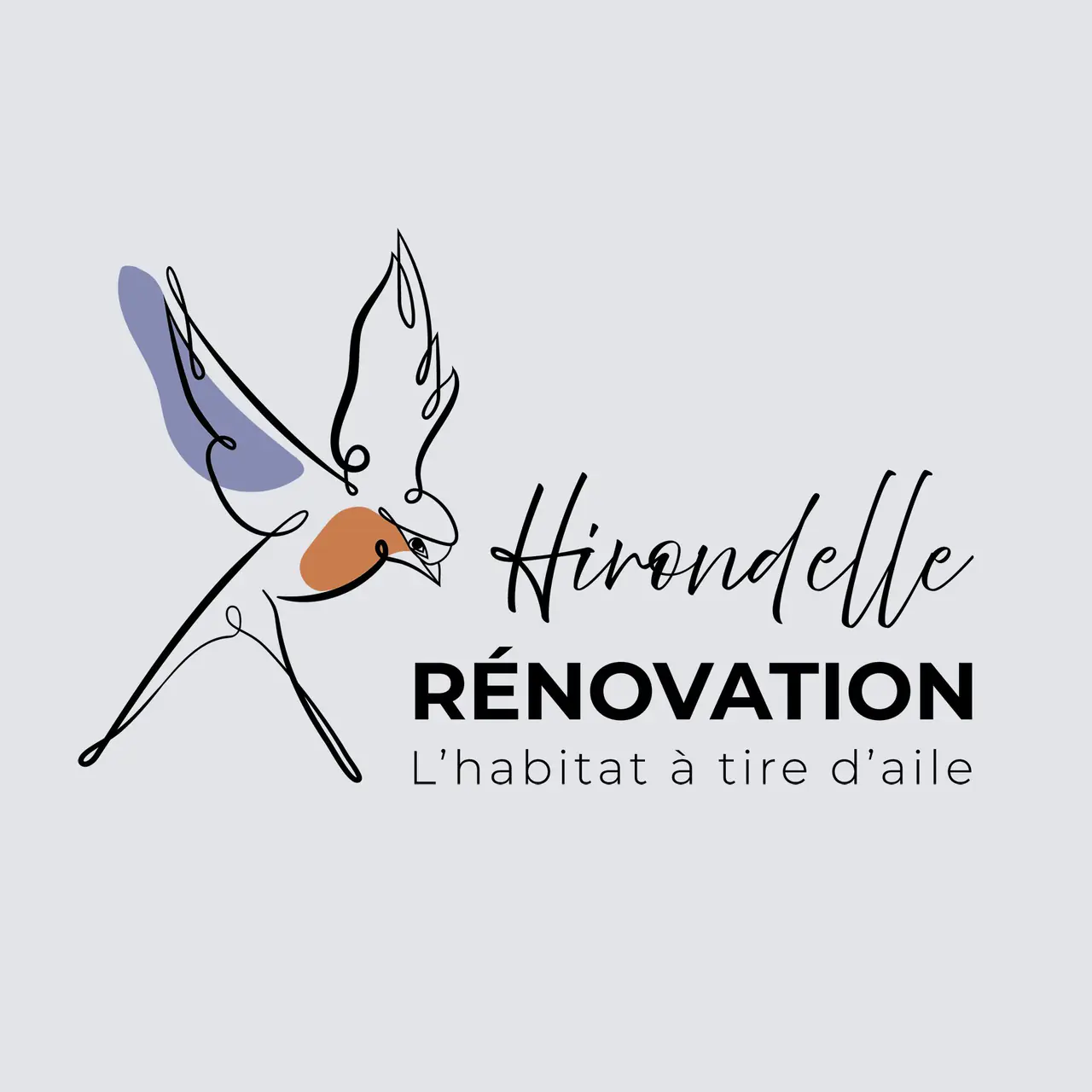 Hirondelle Rénovation : logo réalisé par l’agence Centaure
